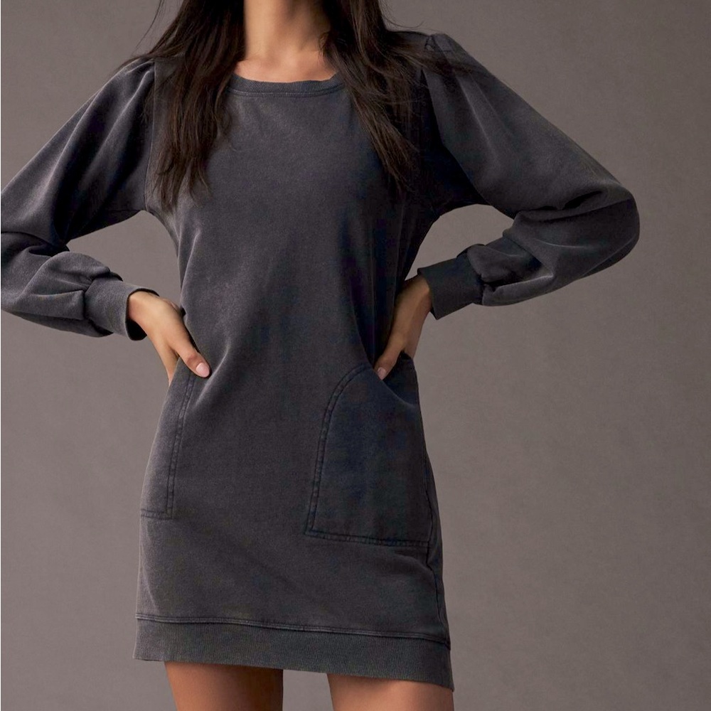 anthropologie daily practice washed tunic sweatshirt dress size extra small